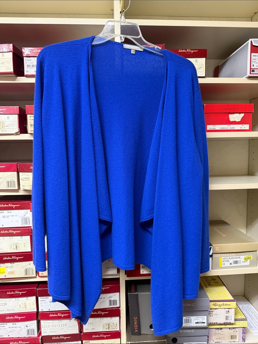 Neiman Marcus Royal blue cashmere open cardigan